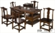 Bàn ghế kết hợp gỗ nguyên khối Bàn trà Kungfu cổ điển nhà Minh và Thanh Bàn ghế gỗ gụ, bàn cà phê, bàn trà, bàn trà, bàn trà nghệ thuật - Bàn trà