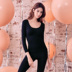 Glory Winter Sexy Black Qiuyi Qiuku Phần mỏng Đồ lót nhiệt Bộ phụ nữ 18029CT đồ mặc nhà Giống cái