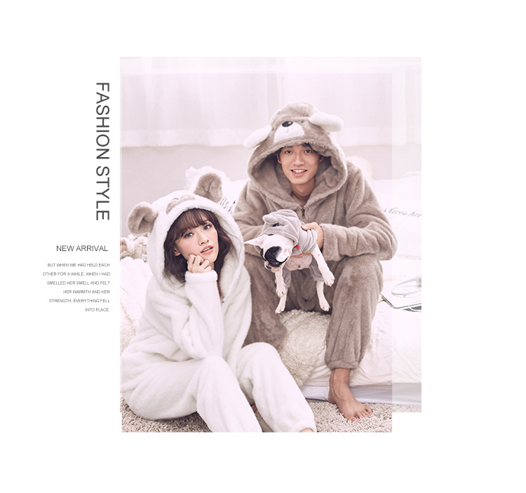Roger mùa thu và mùa đông flannel phim hoạt hình dễ thương nam và nữ đồ ngủ cặp đôi dày ấm phục vụ nhà phù hợp với Sa áo đôi đẹp giá rẻ