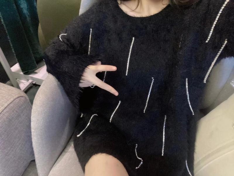 Tassel diamond sweater for women's autumn and winter wear 2020 new ins style foreign style loose and lazy sweater top