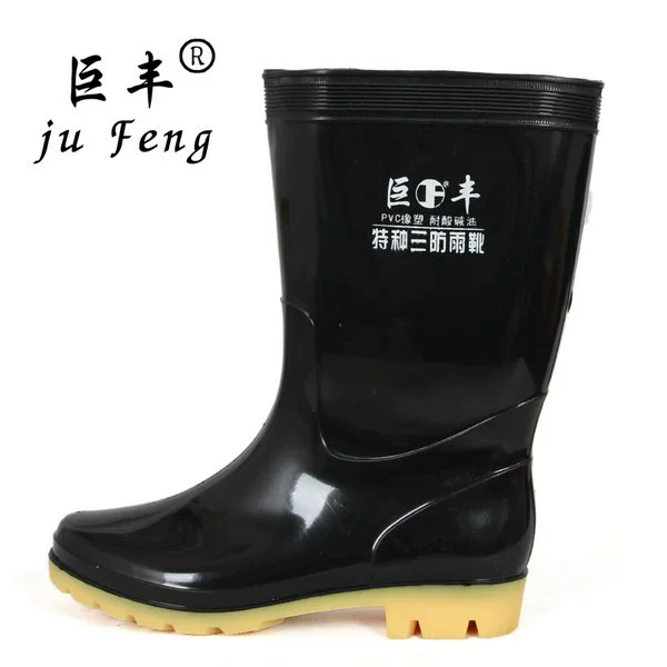 Giày cao gót nam Jufeng ống cao gót nam cộng với giày đi mưa cotton chống trượt đáy cao giúp người đàn ông ống và giày đi mưa giầy dày bằng nước giầy