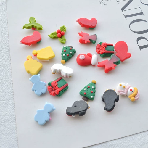 Рождественские аксессуары ручной работы, ручка, заколка для волос, брошь, ожерелье и серьги, кремовый чехол для телефона, «сделай сам»