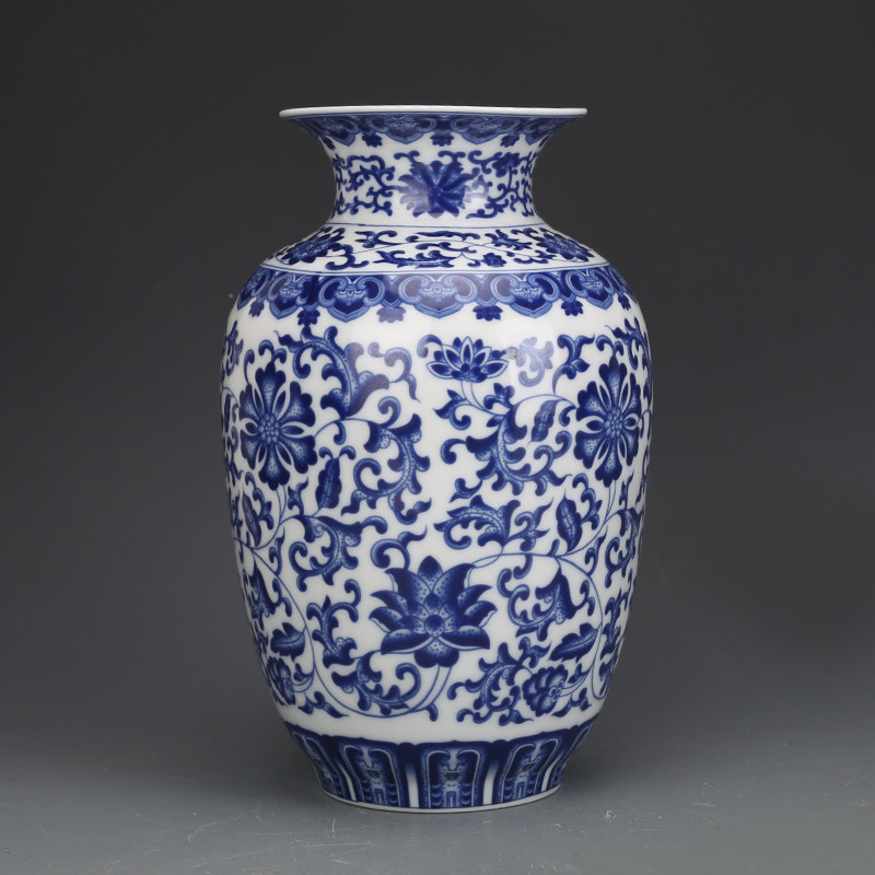 大清乾隆青花缠枝纹冬瓜瓶，仿古瓷器的韵味几何？🌟-仿古瓷器-淘宝好物网