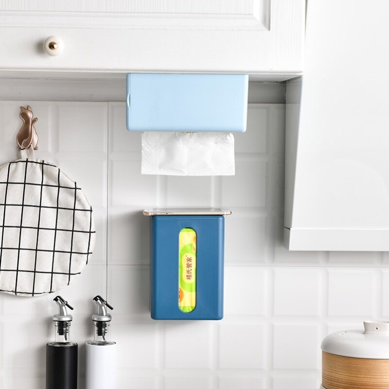 Hanging a tissue box poured napkin box hung wall-type collection box sucking wall-type wall towel box