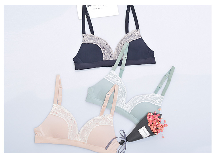 Châu âu và Mỹ Thoải Mái Siêu mỏng Không Có Thép Vòng Tam Giác Cup Glossy Bra Ngực Lớn Nhỏ Liền Mạch Bikini Đồ Lót của Phụ Nữ