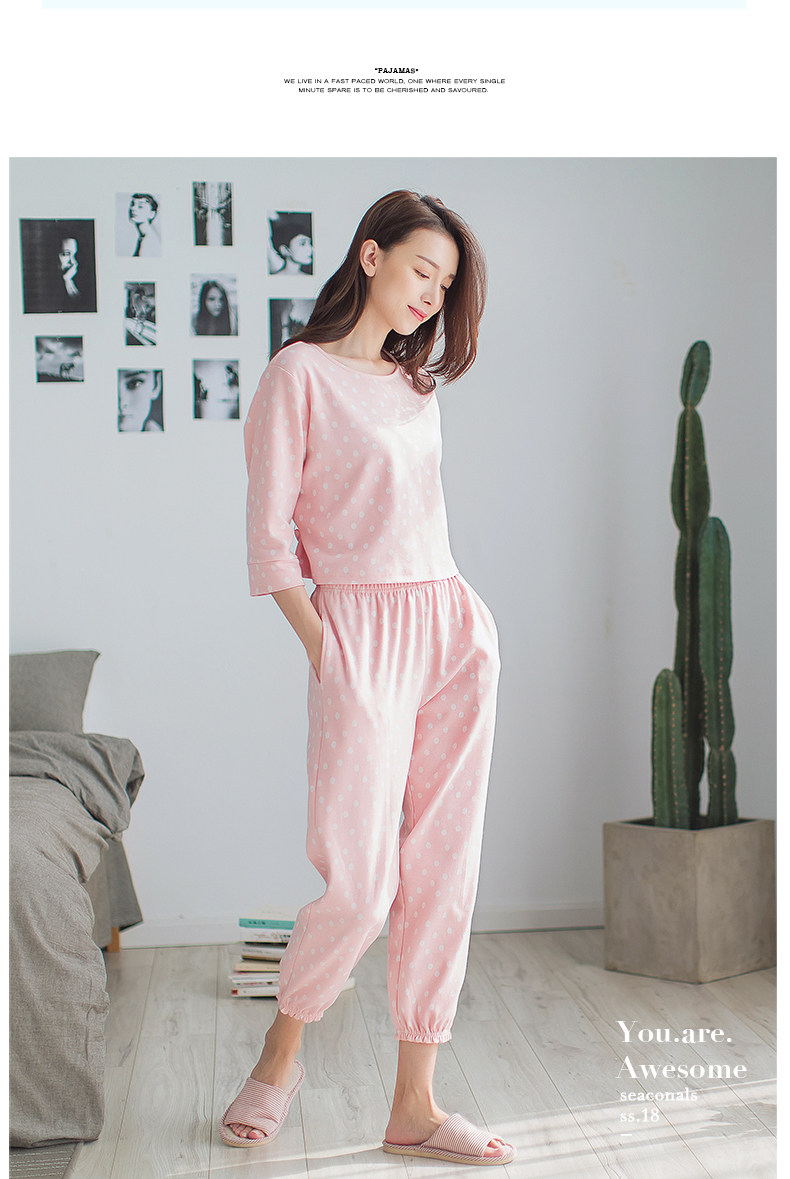 Pyjama pour femme en Coton à manches - Ref 2993467 Image 12