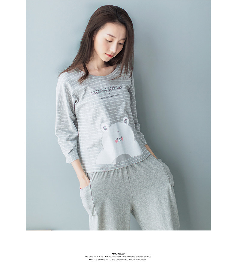 Pyjama pour femme en Coton à manches - Ref 2993461 Image 21