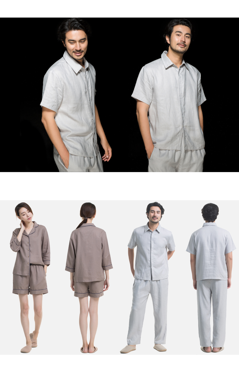 Pyjama mixte en Lin à manche courte - Ref 3005287 Image 11