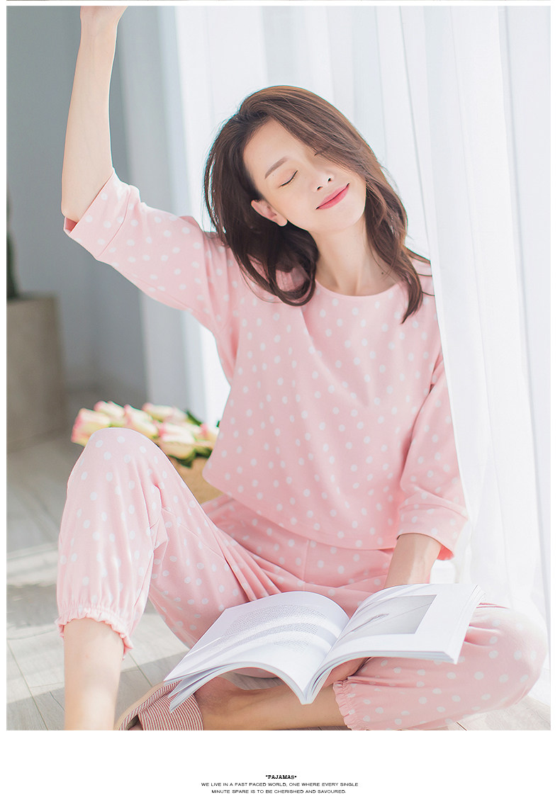 Pyjama pour femme en Coton à manches - Ref 2993467 Image 13