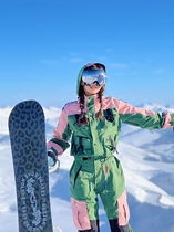 SNOWALLCREW three-dimensional tailoring one-piece ski suit wild snow worry-free full-body rubberized windproof wear-resistant does not allow snow to enter