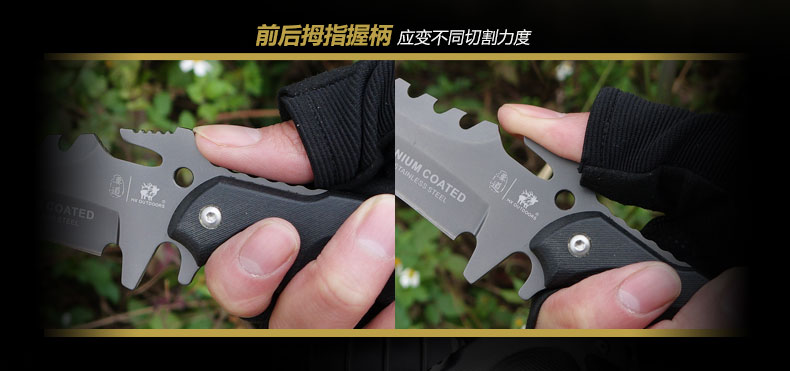 Handao Trident ngoài trời chiến thuật đặc biệt chiến tranh nhỏ dao thẳng sống sót hoang dã kiếm tự vệ công cụ cầm tay dao ngoài trời - Công cụ Knift / công cụ đa mục đích xẻng đa năng usa