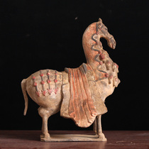 Antique pottery horses Northern Qi and Northern Wei Dynasty painted horses Southern and Northern Dynasties pottery horse ornaments antique collections ancient pottery retro decoration