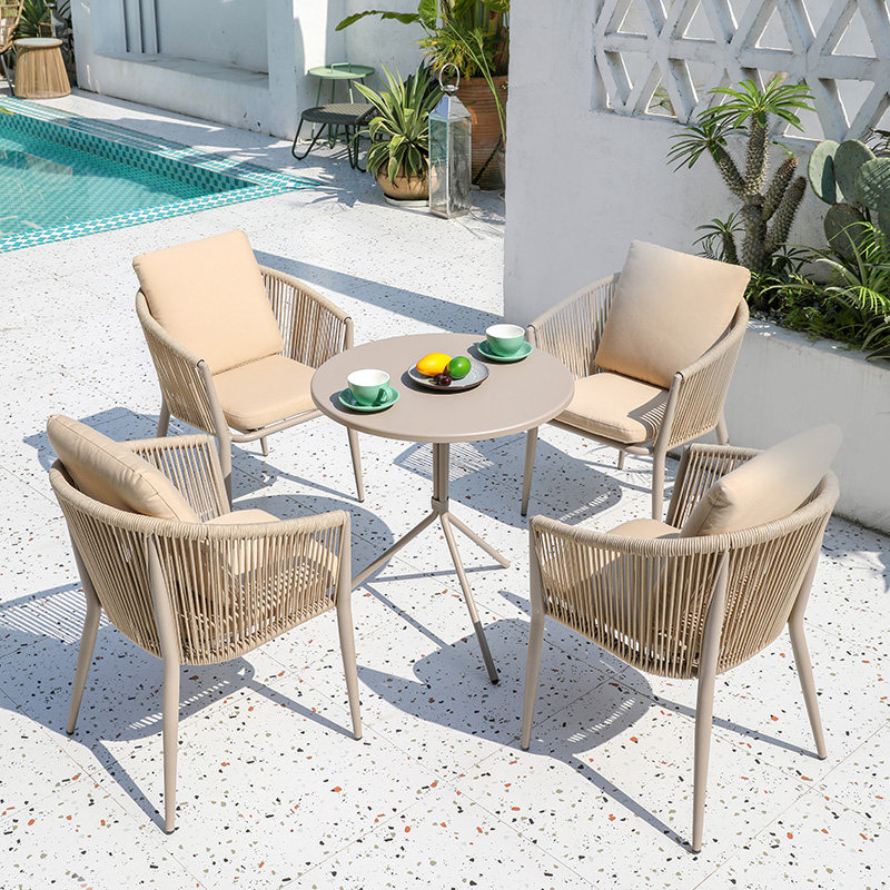 Outdoor table and chair rattan chair three-five-piece home creative balcony leisure table and chair outdoor courtyard garden rattan table and chair