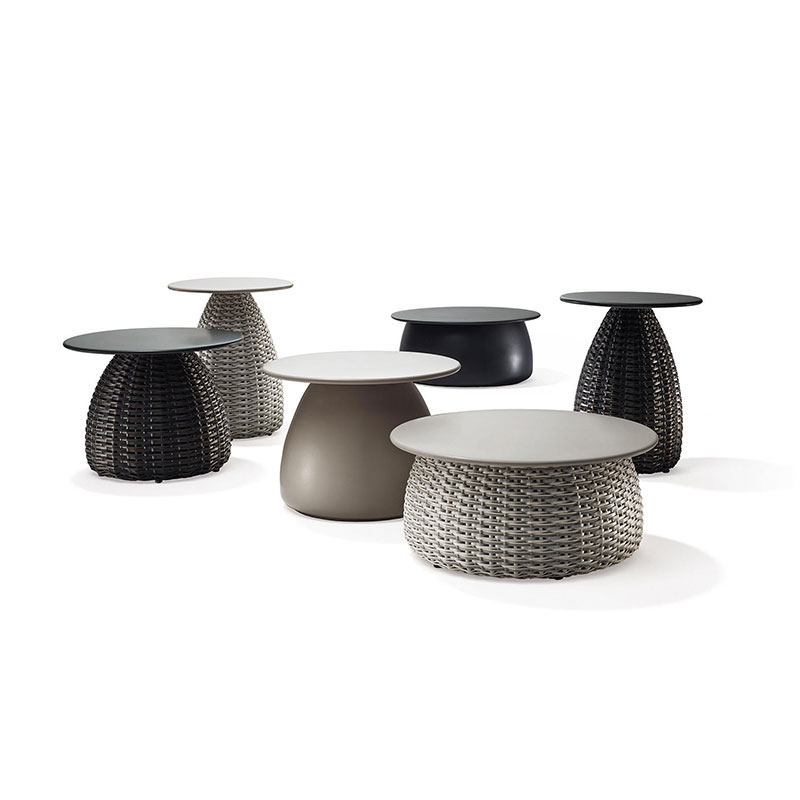 Outdoor furniture balcony round coffee table soft decoration designer creative rattan coffee table model room Nordic side table round table