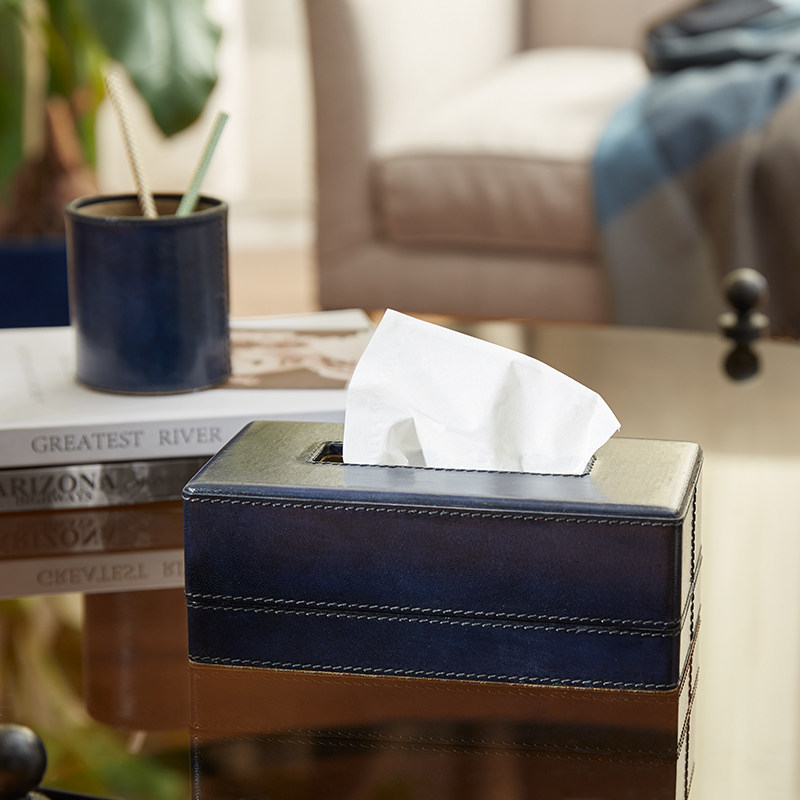 HarborHouse American paper towel box Living room toilet paper box Home leather towels box Wrangler