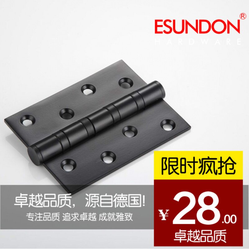 Germany Essenton Ai black 4 inch stainless steel solid wood interior door casement hinge thickened and bold single price