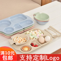 Custom Lettering Baby Cutlery Children Dinner Plate Sub for home anti-fall eating bowls Accessories Kindergarten Dinner Plate