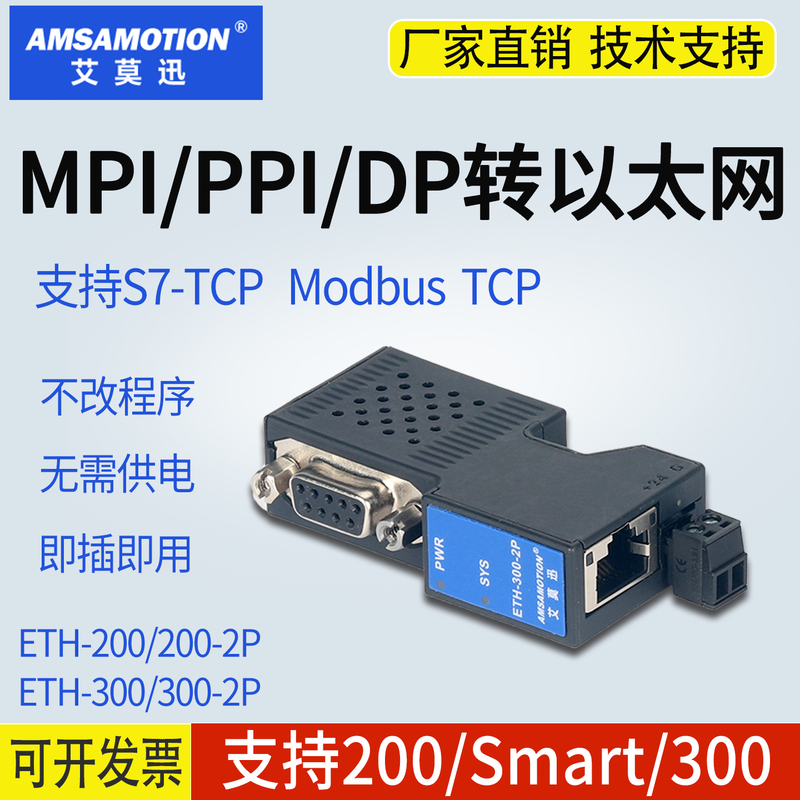 Siemens Plc to Ethernet Aimoxun Compatible Mpi/Ppi/Dp Communication Expansion Module Eth-200/300