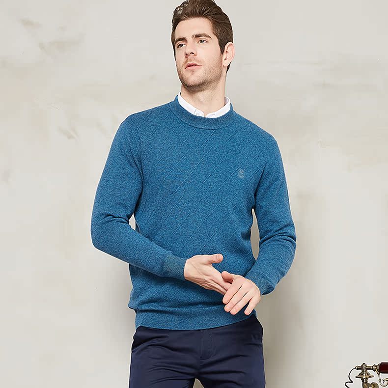 Bộ đếm chính hãng 2018 mùa đông mới có đường chéo sọc chéo áo len cashmere cho nam áo khoác jean nam