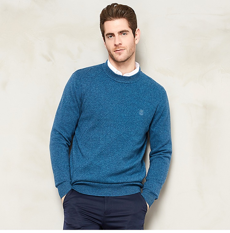 Bộ đếm chính hãng 2018 mùa đông mới có đường chéo sọc chéo áo len cashmere cho nam áo khoác jean nam