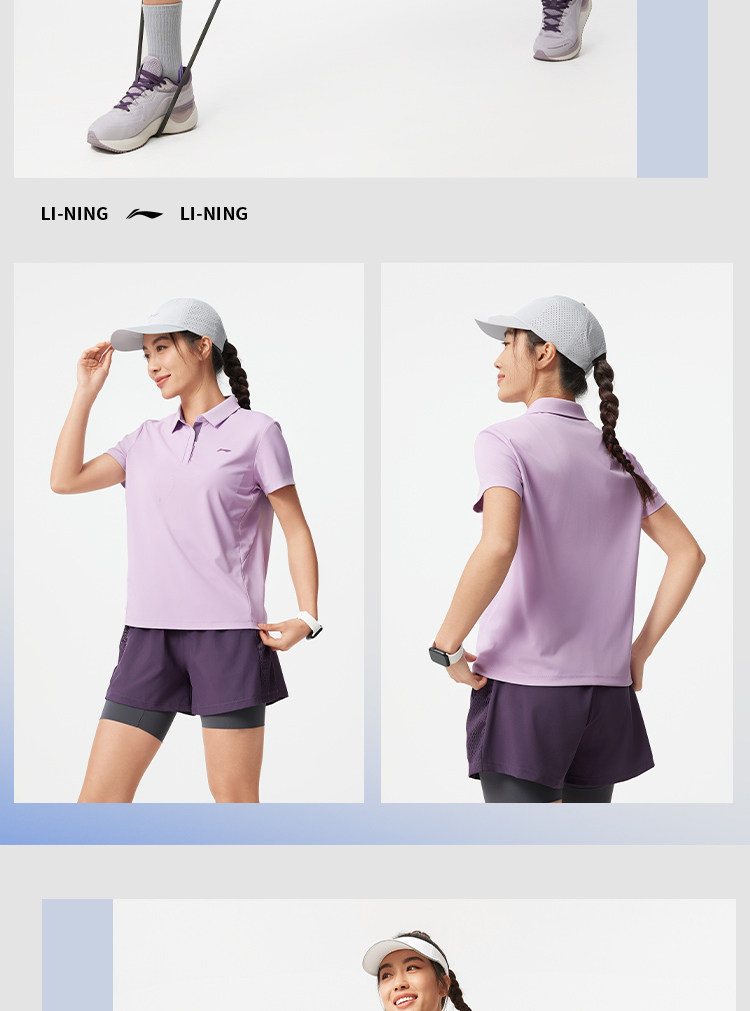 Li Ning, летняя теннисная быстросохнущая спортивная футболка polo, оверсайз, короткий рукав 