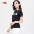 Li Ning ngắn tay bà 2019 New BAD FIVE Dòng bóng rổ cổ tròn Chữ in áo thun đan mùa hè - Áo phông thể thao áo ba lỗ thể thao nữ Áo phông thể thao