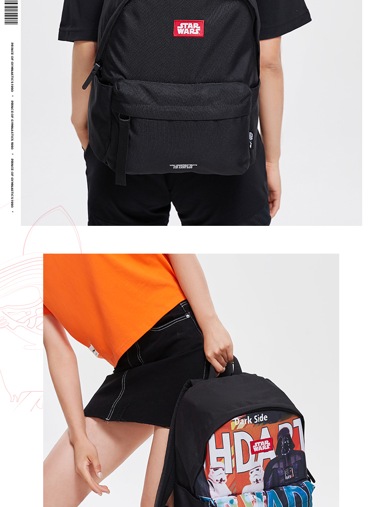 Li Ning Disney Star Wars United túi đeo vai nam nữ có cùng đoạn 2019 túi ba lô mới túi sinh viên thể thao - Ba lô balo chống nước