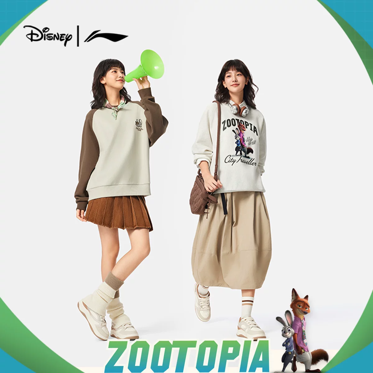 Li Ning, Disney, весенний свитшот, вязаный спортивный костюм для отдыха