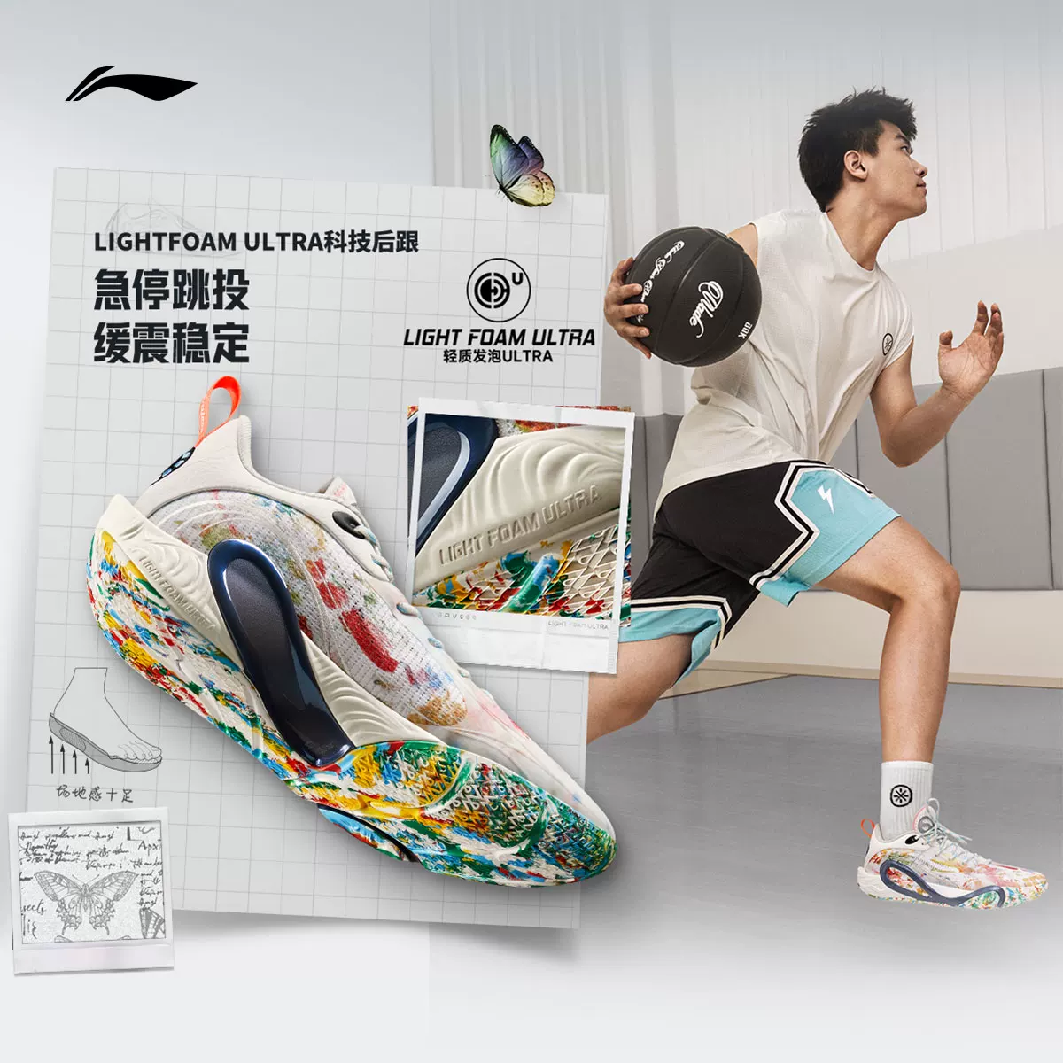 Баскетбольные кроссовки Li Ning DLO 1 Wade серии PROBAR LOC с технологией flick