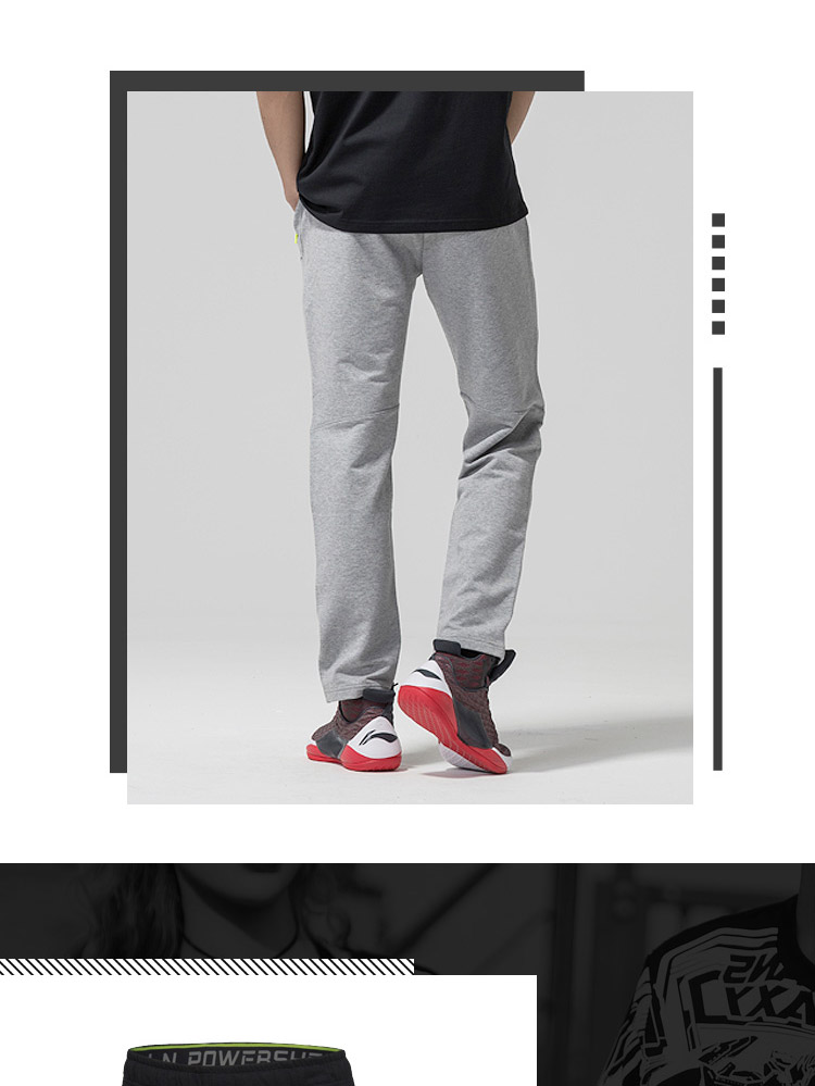 Li Ning Wei quần nam mới đào tạo loạt quần phẳng đan mùa thu quần thể thao AKLM219 quần dài tập gym nam