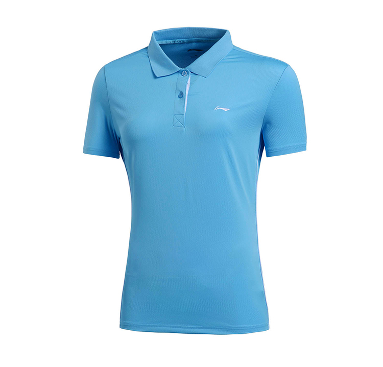 Li Ning ngắn tay áo polo nữ đào tạo loạt đồ thể thao áo sơ mi ve áo phụ nữ đan thể thao áo phông polo nữ