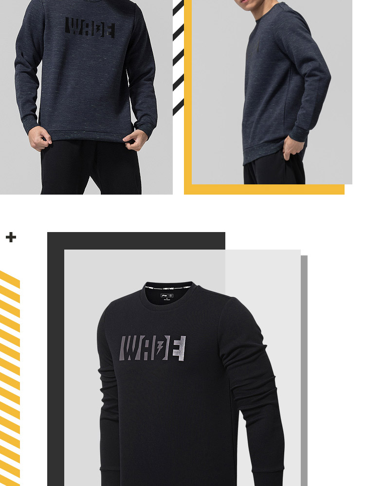 Li Ning áo len nam 2018 mới Wade áo thun dài tay vòng cổ áo sơ mi nam thể thao hoodie nữ form rộng