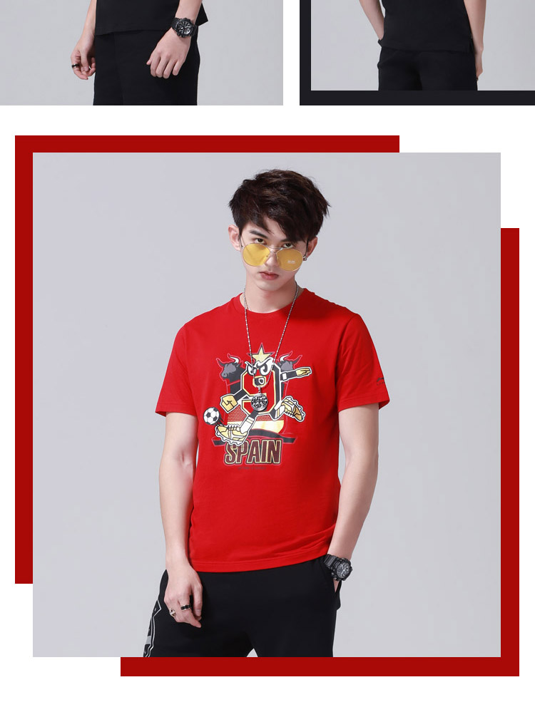 Li Ning áo thun ngắn tay nam hàng loạt thời trang thể thao mới thể thao AHSN183 - Áo phông thể thao áo thun nam thể thao