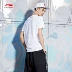 Li Ning ngắn tay áo bóng đá nam mùa hè Cotton thoải mái thoáng khí mẫu in thời trang áo thun trắng - Áo phông thể thao