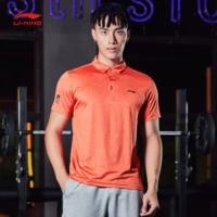 Li Ning áo sơ mi ngắn tay nam hàng loạt đào tạo mới khô nhanh quần áo thể thao đan - Áo polo thể thao áo polo thể thao