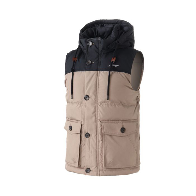 Li Ning thể thao cuộc sống xuống vest ấm áp dây kéo nam xuống áo khoác mỏng Mỹ xuống vest 2018 áo thun thể thao nam