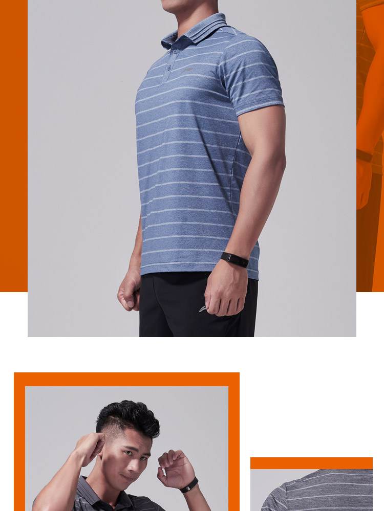 Li Ning ngắn tay áo polo nam 2018 mới đào tạo loạt thể thao ve áo nam giới mùa hè thể thao áo polo cao cấp