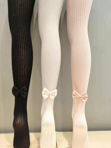 Calzedonia осенне-зимние вязаные колготки для детей и девочек, подходят для 12-15 градусов, бархатный бантик