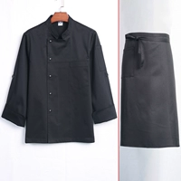 Черный лонгслив, фартук