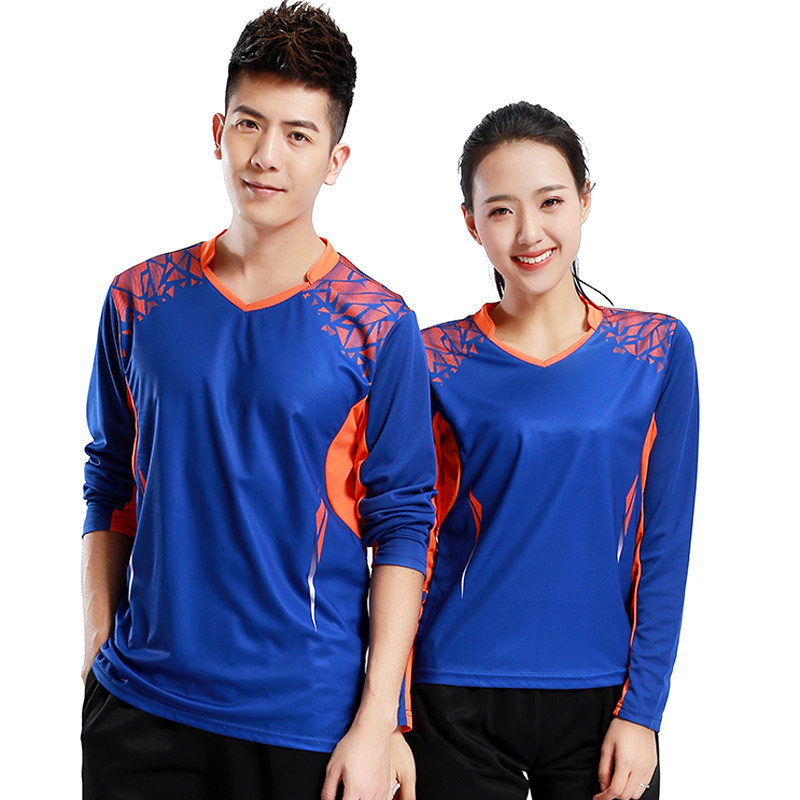 New autumn and winter badminton uniform long-sleeved top men's and women's quick-drying air row tennis sportswear training jersey team uniform