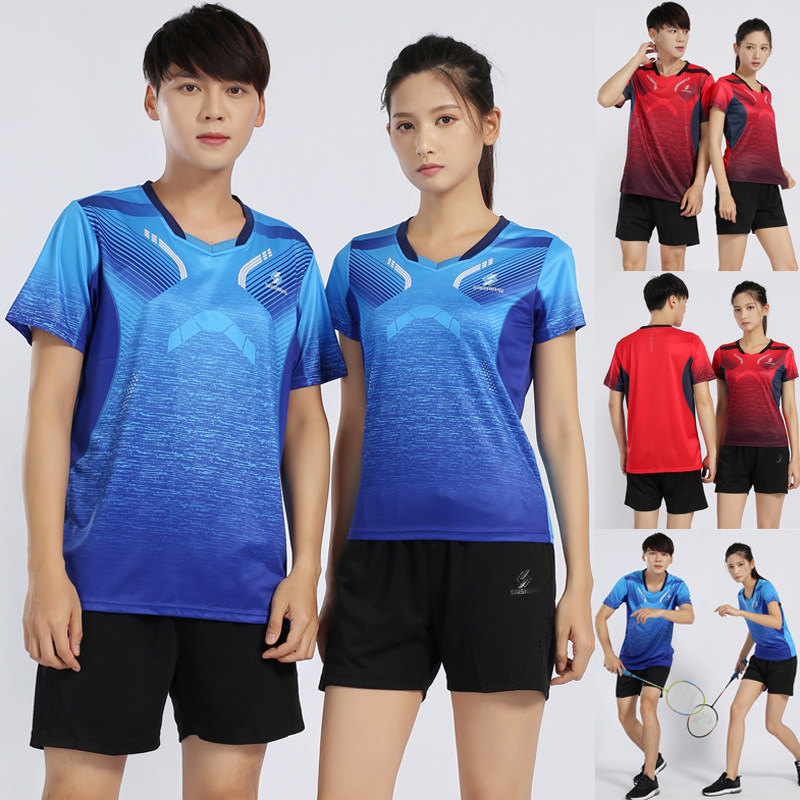 Badminton suit suit men and women speed dry half sleeve tennis table tennis sport clothes short sleeve blouses training suit custom-made