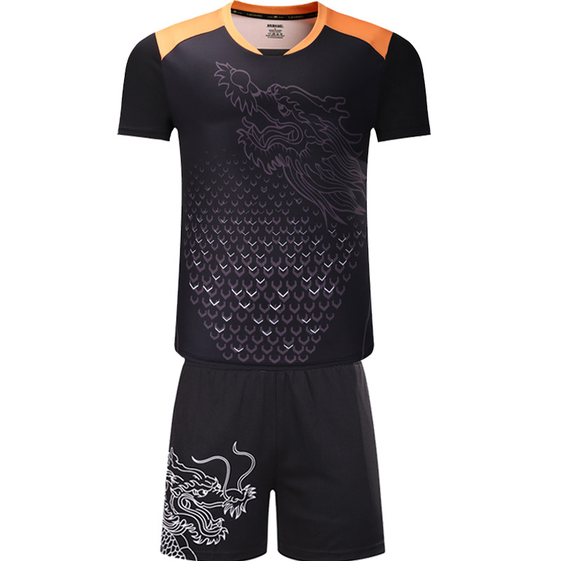 Speed Dry Ping Pong Badminton Suit Lovers Sports Short Sleeve Fitness Training Men And Women's Group Purchase of Longfu Inprint