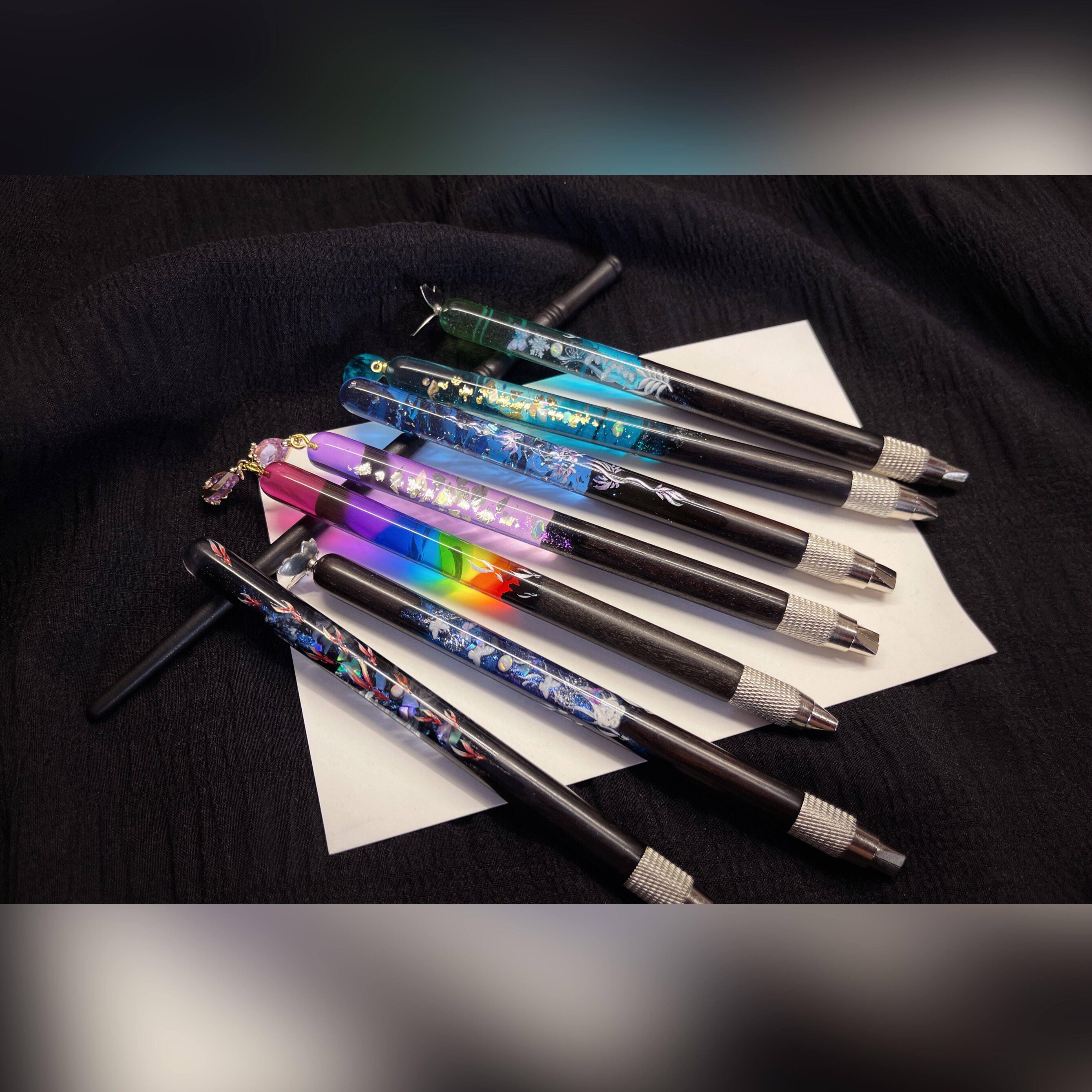 (Flowers) Dream Soul Penknife Gold Sandalwood Branch Drop Glue Splicing Rubber Stamp Hand Account Carving Knife