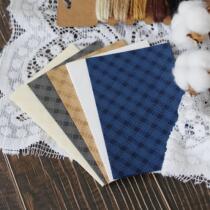 Check Card paper art card rubber seal background print hand made hand account 15*10cm120G