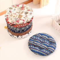 Thickened round cushion Cotton and linen futon bay window mat Tatami fat mat Fabric worship mat Teahouse yoga mat
