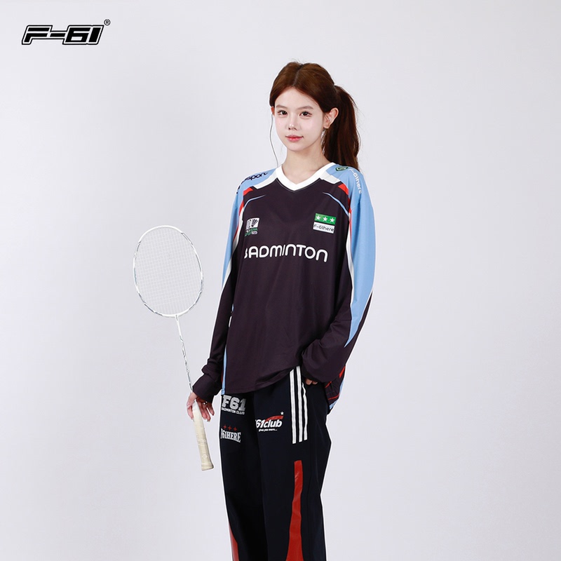 F61 New Black Raspberry Badminton Long-Sleeved Men's and Women's Autumn and Winter Quick-Drying Sports Sweat-Absorbent Casual Long-Sleeved T-Shirt