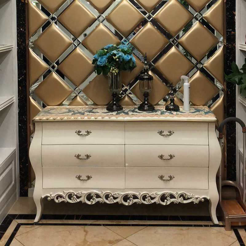 European-style porch cabinet neo-classical entrance hall cabinet light luxury entrance partition cabinet living room decoration cabinet simple European sideboard cabinet