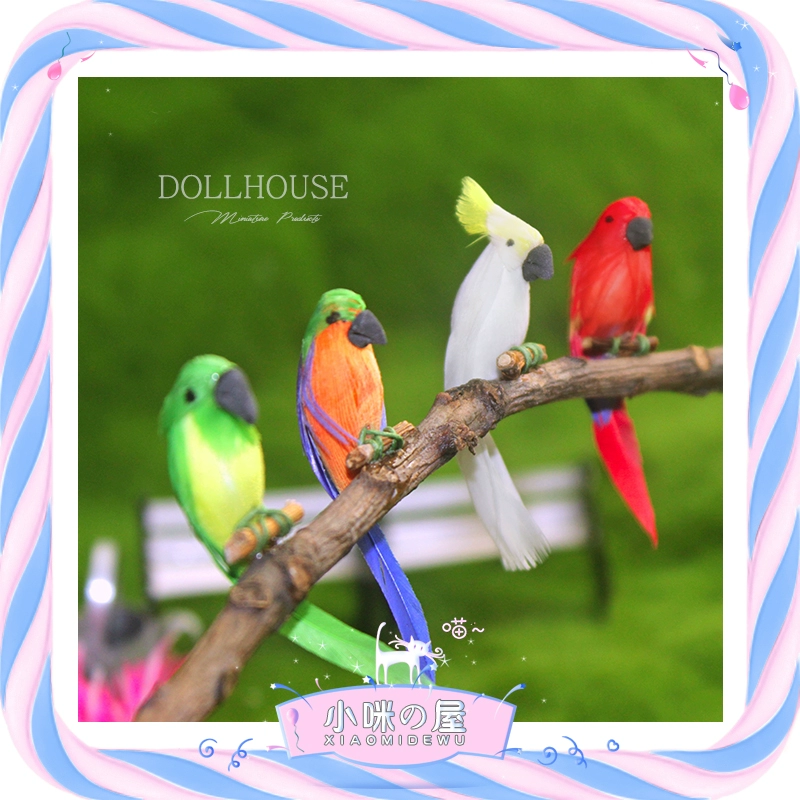 52DOLLHOUSE Phụ kiện nhà búp bê Mô hình thu nhỏ Đồ chơi bỏ túi Mô phỏng con vẹt nhỏ Y104 - Búp bê / Phụ kiện