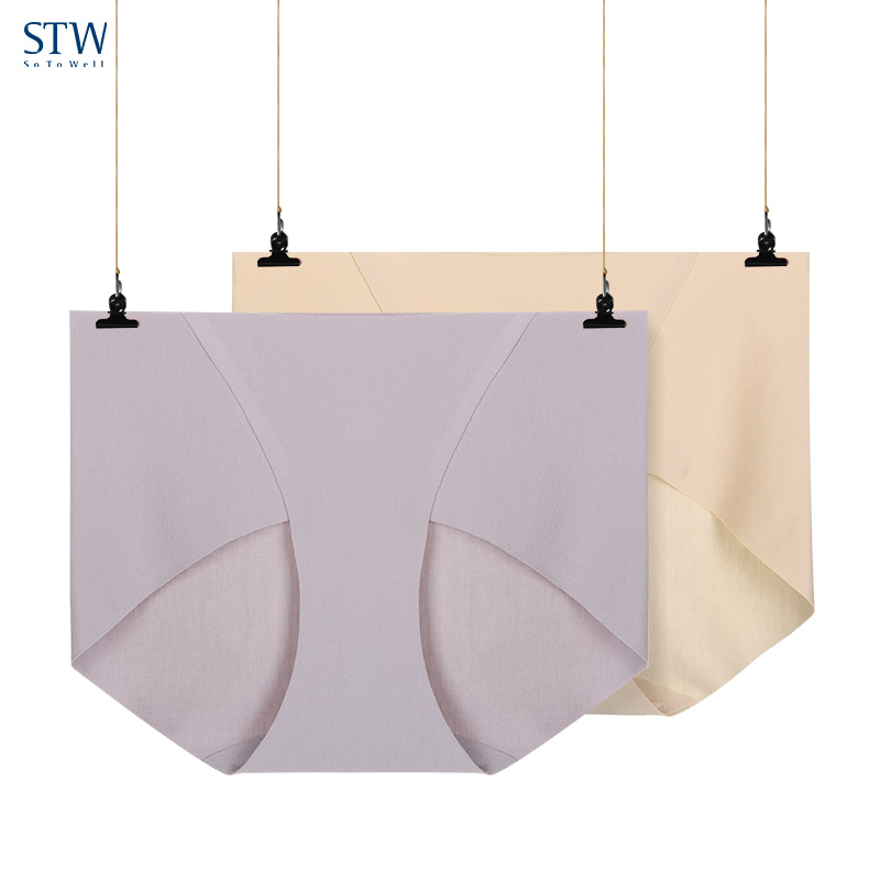 STW one-piece incognito underwear women's mid-waist thin Modell hip butt butt large size sexy four-angle underwear women