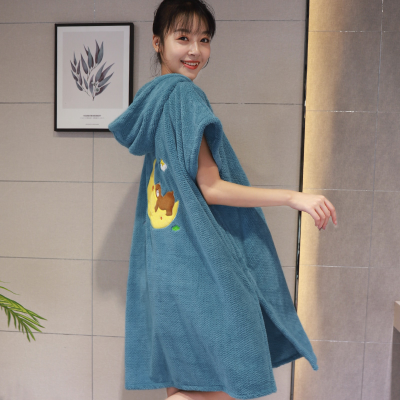 Summer wrap-up bath towel Cloak Women's summer thin bathrobe Adult non-cotton absorbent quick-drying bath skirt Yukata